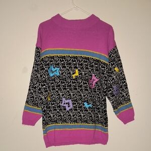 Colorful Patterned Women's Sweater Kitty Hawk Vintage Print Collection